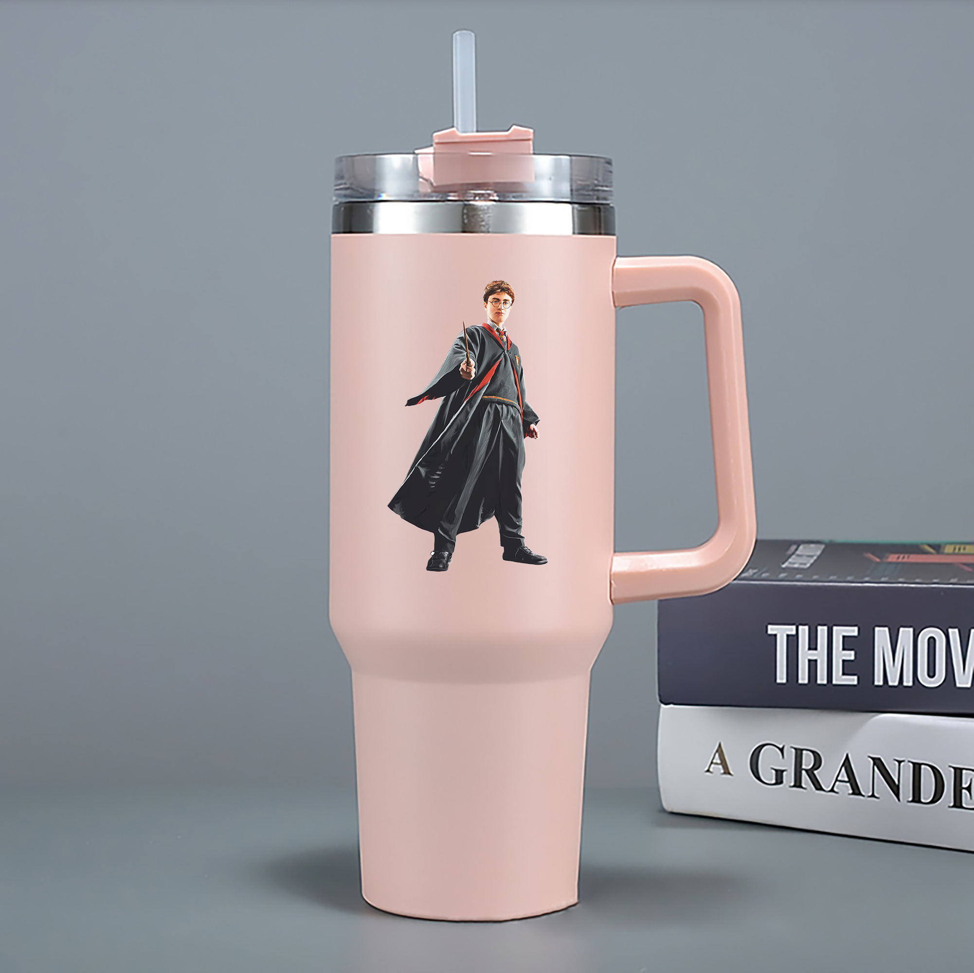 （画像用） Harry Potter ハリー・ポッターシリーズ 1200mL車用タンブラー - クリスタルステッカー（プラスチックストロー付き）